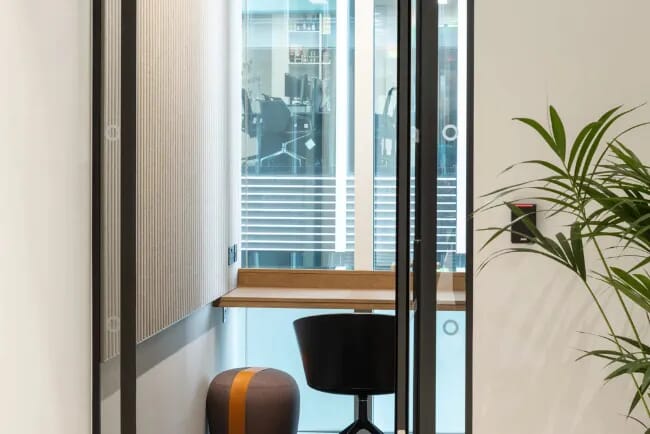 Acoufelt QuietForm acoustic wall panels installed in the meeting rooms of British Land's Storey office