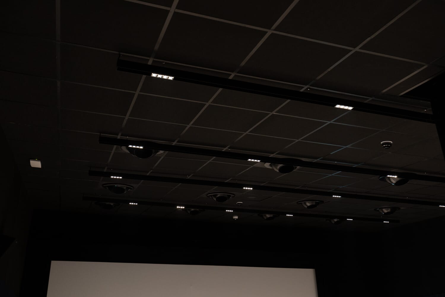 Beam hertford Theatre with Autex acoustic ceiling tiles