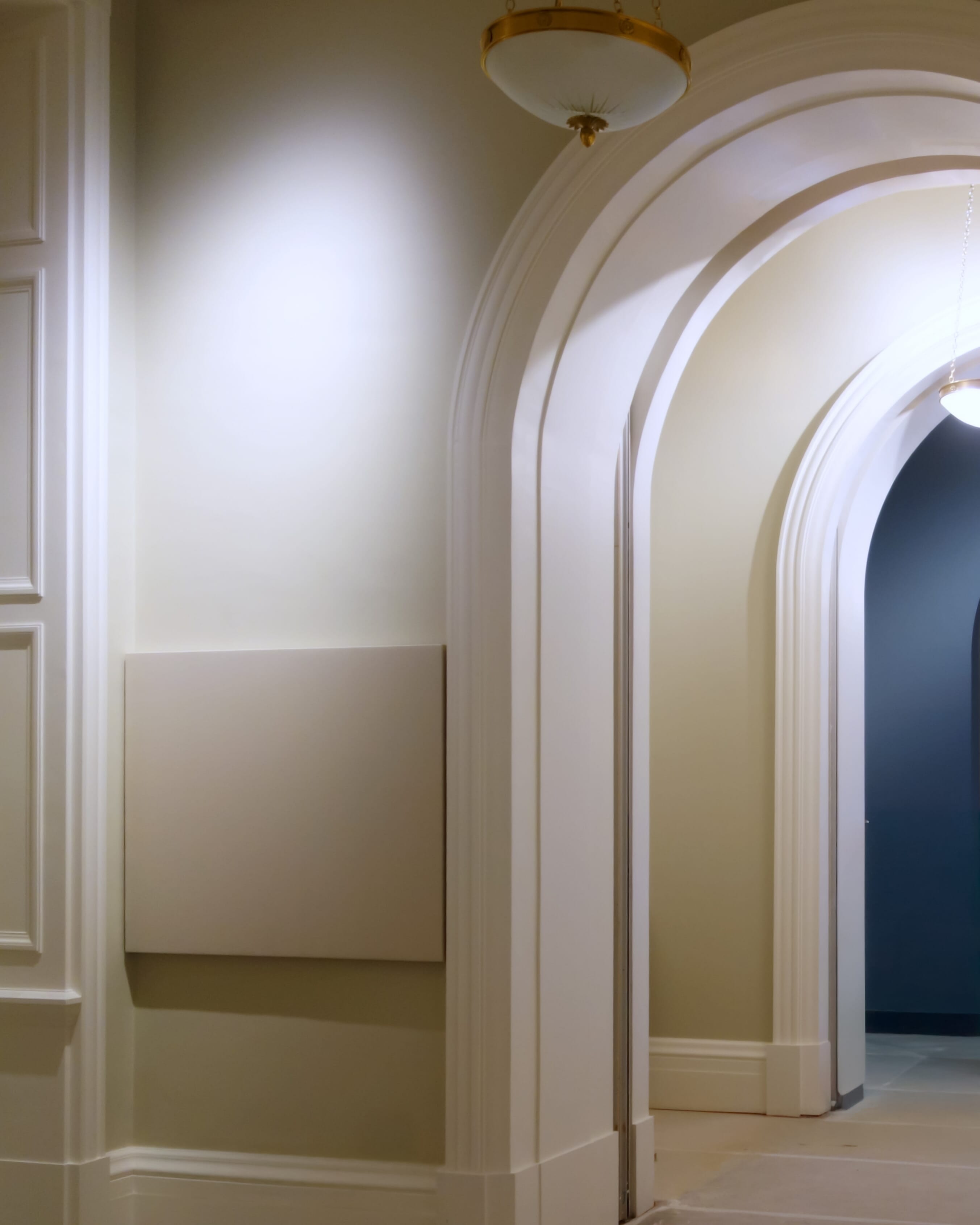 Tenso acoustic wall panel installed in a hall to sound reflections, making the space more acoustically comfortable