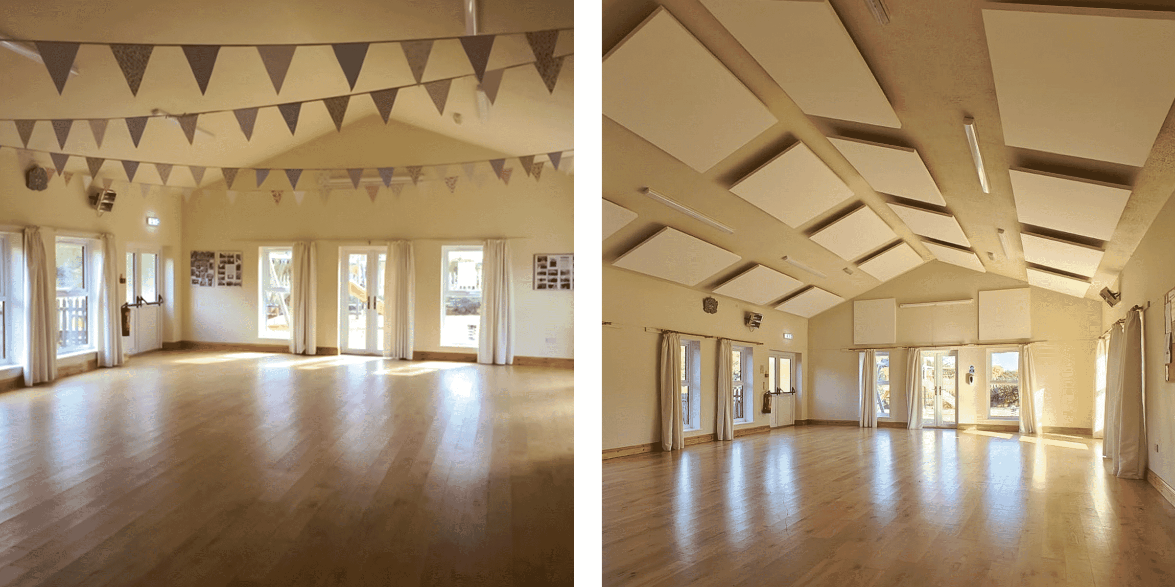 Elsing Village Hall Before and After Acoustic Treatment