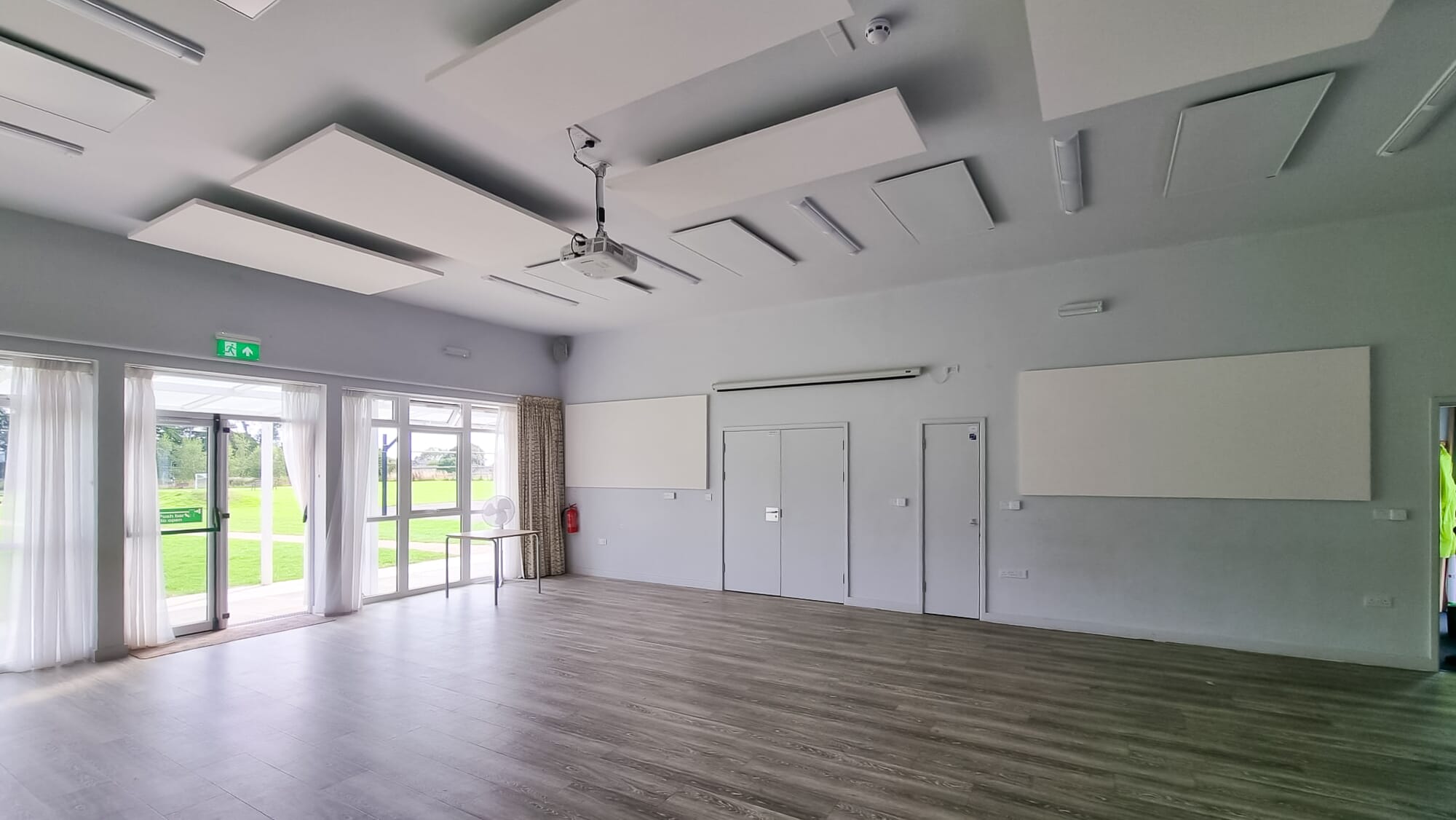 Acoustic ceiling panels installed at Lympne Village Hall